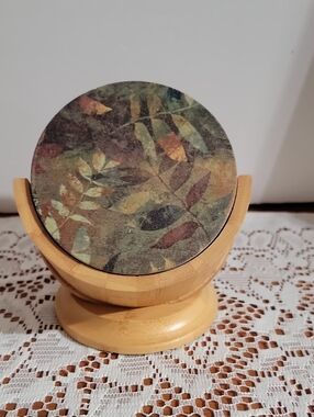 Thirstystone Bamboo Pedestal Holder And Coasters